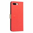 For iPhone 6 Plus / 7 Plus / 8 Plus Splicing Color Hollow Flower Pattern RFID Leather Phone Case(Red) - 3