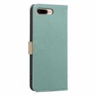 For iPhone 6 Plus / 7 Plus / 8 Plus Splicing Color Hollow Flower Pattern RFID Leather Phone Case(Green) - 3