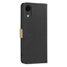For iPhone XR Splicing Color Hollow Flower Pattern RFID Leather Phone Case(Black) - 3