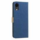 For iPhone XR Splicing Color Hollow Flower Pattern RFID Leather Phone Case(Dark Blue) - 3