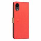 For iPhone XR Splicing Color Hollow Flower Pattern RFID Leather Phone Case(Red) - 3