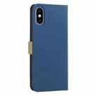 For iPhone XS Max Splicing Color Hollow Flower Pattern RFID Leather Phone Case(Dark Blue) - 3