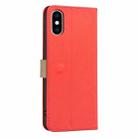 For iPhone XS Max Splicing Color Hollow Flower Pattern RFID Leather Phone Case(Red) - 3