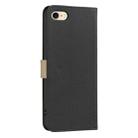 For iPhone 6 / 7 / 8 Splicing Color Hollow Flower Pattern RFID Leather Phone Case(Black) - 3