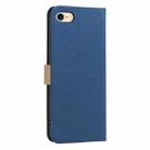 For iPhone 6 / 7 / 8 Splicing Color Hollow Flower Pattern RFID Leather Phone Case(Dark Blue) - 3