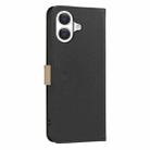 For iPhone 17 Splicing Color Hollow Flower Pattern RFID Leather Phone Case(Black) - 3