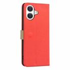 For iPhone 17 Splicing Color Hollow Flower Pattern RFID Leather Phone Case(Red) - 3