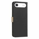 For iPhone 17 Air Splicing Color Hollow Flower Pattern RFID Leather Phone Case(Black) - 3