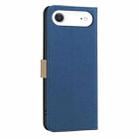 For iPhone 17 Air Splicing Color Hollow Flower Pattern RFID Leather Phone Case(Dark Blue) - 3