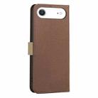 For iPhone 17 Air Splicing Color Hollow Flower Pattern RFID Leather Phone Case(Brown) - 3