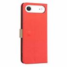 For iPhone 17 Air Splicing Color Hollow Flower Pattern RFID Leather Phone Case(Red) - 3