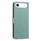 For iPhone 17 Air Splicing Color Hollow Flower Pattern RFID Leather Phone Case(Green) - 3