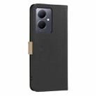 For vivo Y78 5G / Y36 Splicing Color Hollow Flower Pattern RFID Leather Phone Case(Black) - 3
