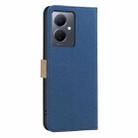 For vivo Y78 5G / Y36 Splicing Color Hollow Flower Pattern RFID Leather Phone Case(Dark Blue) - 3