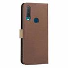 For vivo Y17 / Y11 / Y15 / Y12 Splicing Color Hollow Flower Pattern RFID Leather Phone Case(Brown) - 3