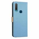 For vivo Y17 / Y11 / Y15 / Y12 Splicing Color Hollow Flower Pattern RFID Leather Phone Case(Baby Blue) - 3