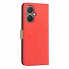 For vivo Y27 4G Splicing Color Hollow Flower Pattern RFID Leather Phone Case(Red) - 3
