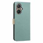 For vivo Y27 4G Splicing Color Hollow Flower Pattern RFID Leather Phone Case(Green) - 3