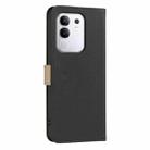 For vivo Y29 4G Splicing Color Hollow Flower Pattern RFID Leather Phone Case(Black) - 3