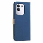 For vivo Y29 4G Splicing Color Hollow Flower Pattern RFID Leather Phone Case(Dark Blue) - 3