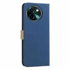 For vivo Y38 5G / Y200i 5G Splicing Color Hollow Flower Pattern RFID Leather Phone Case(Dark Blue) - 3