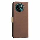 For vivo Y38 5G / Y200i 5G Splicing Color Hollow Flower Pattern RFID Leather Phone Case(Brown) - 3