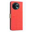 For vivo Y38 5G / Y200i 5G Splicing Color Hollow Flower Pattern RFID Leather Phone Case(Red) - 3