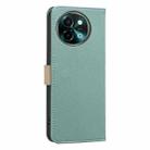 For vivo Y38 5G / Y200i 5G Splicing Color Hollow Flower Pattern RFID Leather Phone Case(Green) - 3