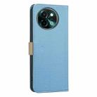 For vivo Y38 5G / Y200i 5G Splicing Color Hollow Flower Pattern RFID Leather Phone Case(Baby Blue) - 3