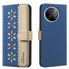 For vivo Y39 5G Splicing Color Hollow Flower Pattern RFID Leather Phone Case(Dark Blue) - 1