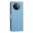 For vivo Y39 5G Splicing Color Hollow Flower Pattern RFID Leather Phone Case(Baby Blue) - 3
