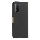 For vivo Y20 Splicing Color Hollow Flower Pattern RFID Leather Phone Case(Black) - 3