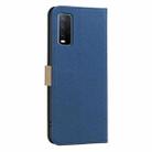 For vivo Y20 Splicing Color Hollow Flower Pattern RFID Leather Phone Case(Dark Blue) - 3