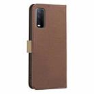 For vivo Y20 Splicing Color Hollow Flower Pattern RFID Leather Phone Case(Brown) - 3
