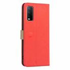 For vivo Y20 Splicing Color Hollow Flower Pattern RFID Leather Phone Case(Red) - 3