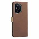 For Honor 300 Pro 5G / 300 Ultra 5G Splicing Color Hollow Flower Pattern RFID Leather Phone Case(Brown) - 3