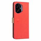 For Honor 300 Splicing Color Hollow Flower Pattern RFID Leather Phone Case(Red) - 3