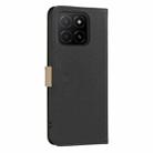 For Honor X5B Splicing Color Hollow Flower Pattern RFID Leather Phone Case(Black) - 3