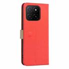 For Honor X5B Splicing Color Hollow Flower Pattern RFID Leather Phone Case(Red) - 3