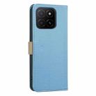 For Honor X5B Splicing Color Hollow Flower Pattern RFID Leather Phone Case(Baby Blue) - 3