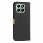 For Honor X6B Splicing Color Hollow Flower Pattern RFID Leather Phone Case(Black) - 3