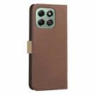 For Honor X6B Splicing Color Hollow Flower Pattern RFID Leather Phone Case(Brown) - 3