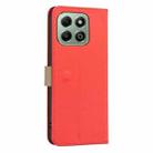 For Honor X6B Splicing Color Hollow Flower Pattern RFID Leather Phone Case(Red) - 3