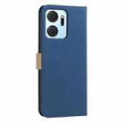 For Honor X7A Splicing Color Hollow Flower Pattern RFID Leather Phone Case(Dark Blue) - 3