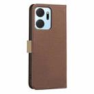 For Honor X7A Splicing Color Hollow Flower Pattern RFID Leather Phone Case(Brown) - 3