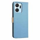For Honor X7A Splicing Color Hollow Flower Pattern RFID Leather Phone Case(Baby Blue) - 3
