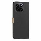For Honor X7C / 200 Smart 5G Splicing Color Hollow Flower Pattern RFID Leather Phone Case(Black) - 3
