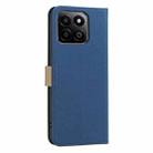 For Honor X7C / 200 Smart 5G Splicing Color Hollow Flower Pattern RFID Leather Phone Case(Dark Blue) - 3