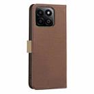 For Honor X7C / 200 Smart 5G Splicing Color Hollow Flower Pattern RFID Leather Phone Case(Brown) - 3