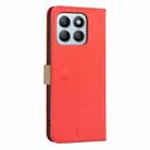 For Honor X8B Splicing Color Hollow Flower Pattern RFID Leather Phone Case(Red) - 3